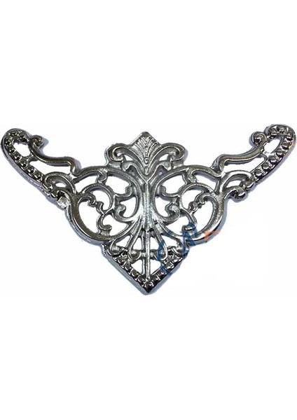 Dekoratif Köşe Süsü, Köşelik - Büyük, 31X55MM, Nikel, 1 Adet