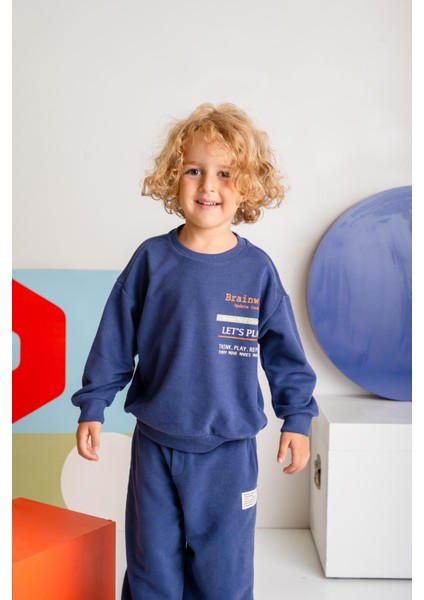 Erkek Çocuk Baskılı Sweatshirt - Lacivert fiyatları