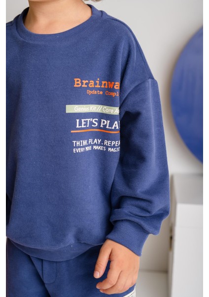 Erkek Çocuk Baskılı Sweatshirt - Lacivert modelleri