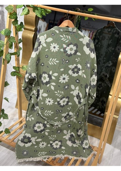 Müslin Kimono %100 Pamuklu Çiçek Desenli Jakarlı Bornoz Kaftan Sabahlık modelleri