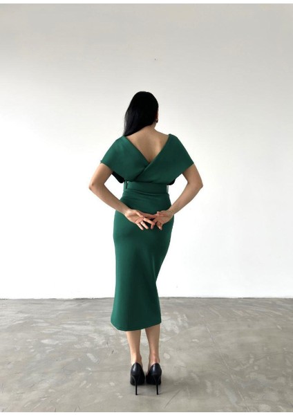 Viola Inci Detay Elbise Yeşil 582167 modelleri