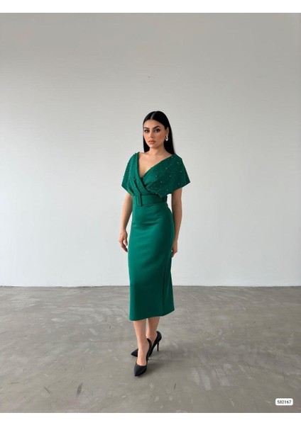 Viola Inci Detay Elbise Yeşil 582167 fırsatları