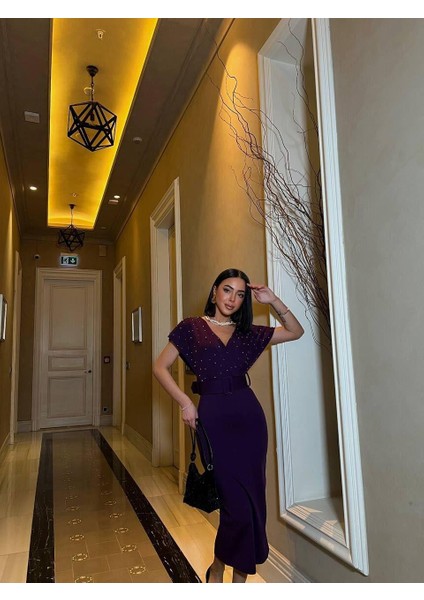 Viola Inci Detay Elbise Siyah 582167 indirimleri