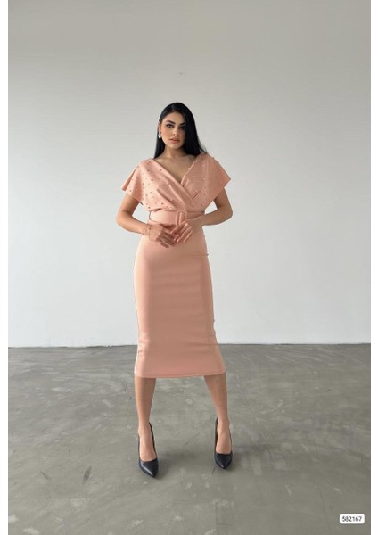 Viola Inci Detay Elbise Pudra 582167 fiyatları