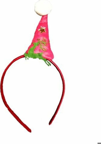 Kırmızı Yılbaşı Noel Şapkalı Taç