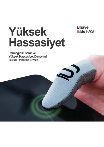 Hybrid Parmaklık-1 Çift-Turkuaz-Pubg Parmak Eldiveni-Ter Geçirmez Oyuncu Parmaklığı modelleri