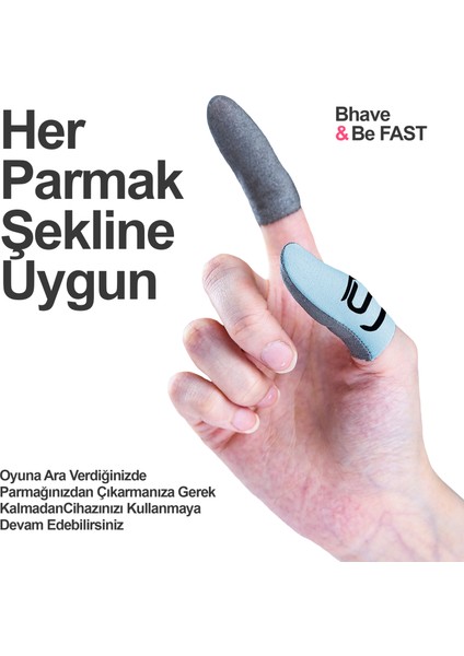 Hybrid Parmaklık-1 Çift-Turkuaz-Pubg Parmak Eldiveni-Ter Geçirmez Oyuncu Parmaklığı fırsatları