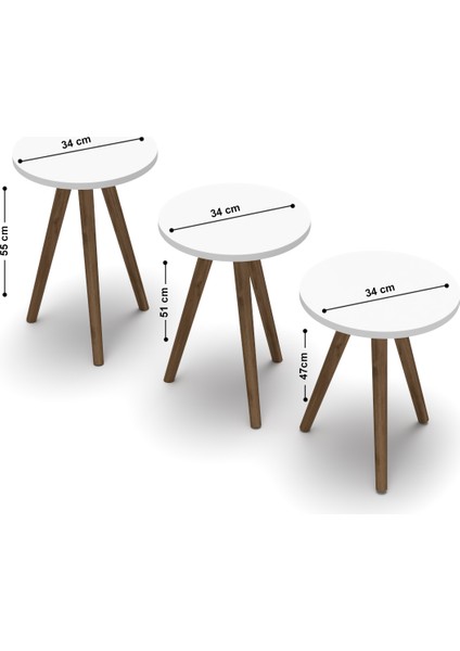 Mobilya Aksesuar ZİGON SEHPA VE ORTA SEHPA SET AHŞAP TORNA ELİPS KREM indirimleri