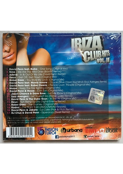 Ibiza Club Hits Vol Iı CD (Jelatininde Sıfır Orijnal Dönem Baskı Cd) fiyatları