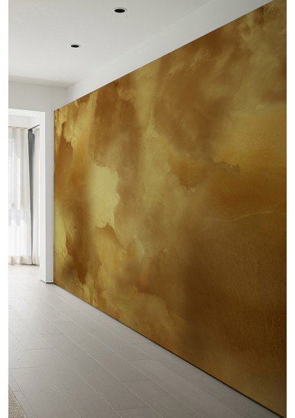 Altın Bulut Doku Tekstil Duvar Kağıdı