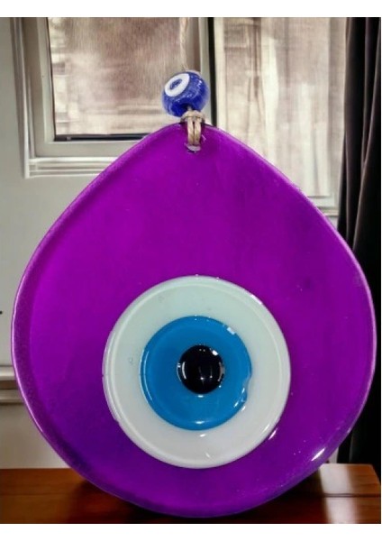 Mavi Nazar Boncuklu Şeffaf Mor Renk Nazar Boncuklu Damla Desen El Yapımı Duvar Süsü indirimleri