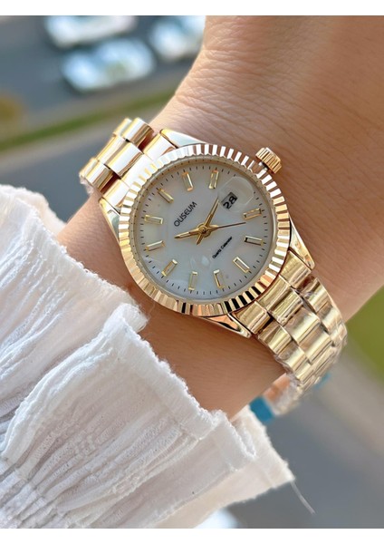 Çelik Kordon Takvimli Kadran Özel Tasarım Vintage Seri Kadın Kol Saati+Bileklik PS.8341.M4