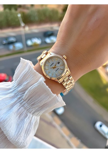 Çelik Kordon Takvimli Kadran Özel Tasarım Vintage Seri Kadın Kol Saati+Bileklik PS.8341.M4 fiyatları