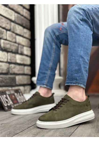 ET0336 Içi Dışı Hakiki Nubuk Deri Haki Bağcıklı Casual Erkek Ayakkabı fiyatları