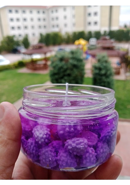 El Yapımı Jel Mum-Meyve Görünümlü Dekoratif Cam Kavanoz Mum