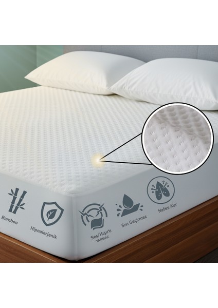 Yatak Alezi Kapitone Full Fitted Sıvı Geçirmez Kaymaz Yatak Örtüsü Yatak Koruyucu Full Kenar Çarşaf