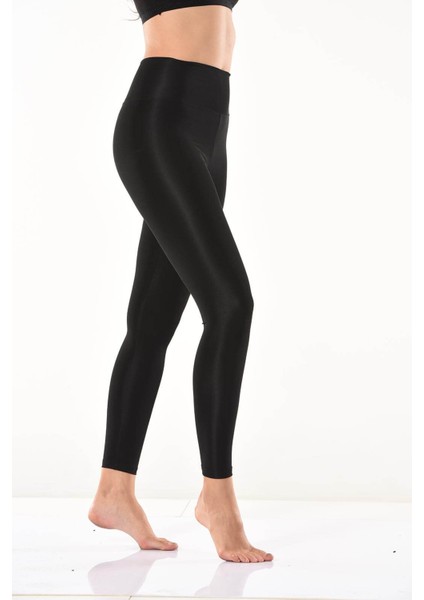 Yüksek Bel Parlak Disco Tayt 0595