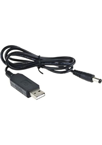 USB-Barrel Jack Voltaj Yükseltici 5V'dan 12V'a Dönüştürücü Kablo 2.1x5.5mm