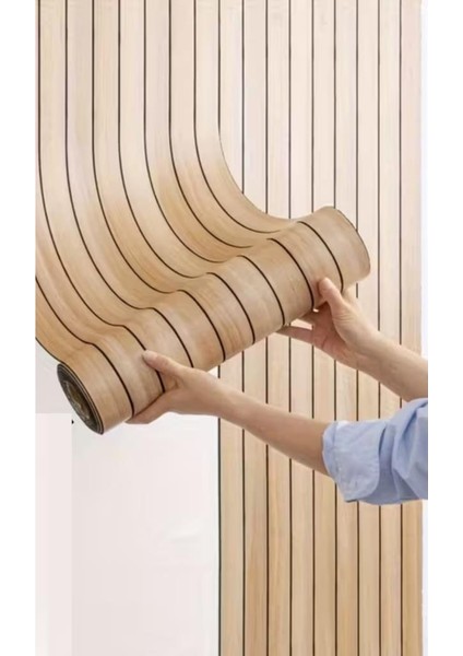 60CM x 280CM 1 Adet Kendinden Yapışkanlı Krem Lambiri Desenli Duvar Paneli Kağıdı YG002 fırsatları