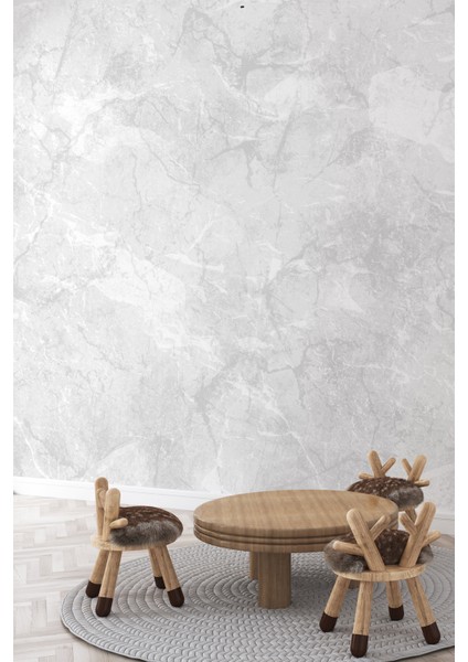 Modern Gri Taş Görünümlü Tek Parça Duvar Kağıdı