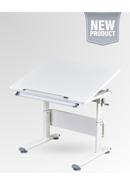 Mini Simple Çalışma Masası, Yükseklik Ayarlı Çalışma Masası, Kız-Erkek Çocuk Ekru Ders Çalışma Masası