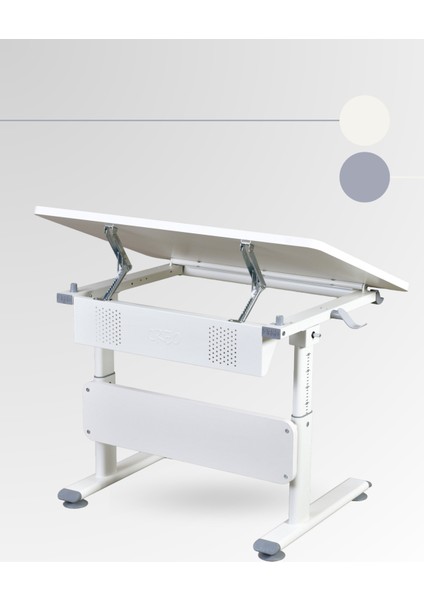 Mini Simple Çalışma Masası, Yükseklik Ayarlı Çalışma Masası, Kız-Erkek Çocuk Ekru Ders Çalışma Masası fiyatları