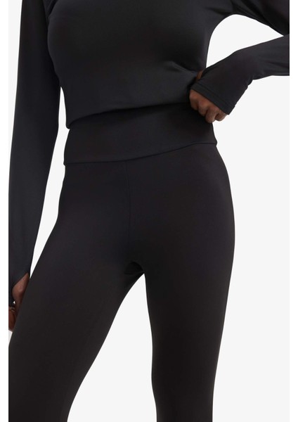 Fit Toparlayıcı Yüksek Bel İçi Yumuşak Tüylü Beli Saran Basic Düz Sporcu Tayt W8206AZ25AU