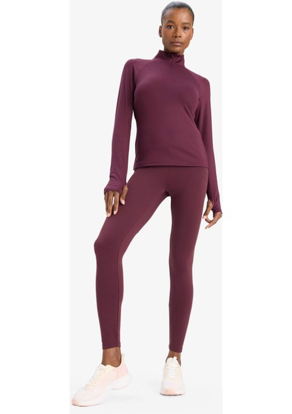 Fit Toparlayıcı Yüksek Bel İçi Yumuşak Tüylü Beli Saran Basic Düz Sporcu Tayt W8206AZ25AU fiyatları