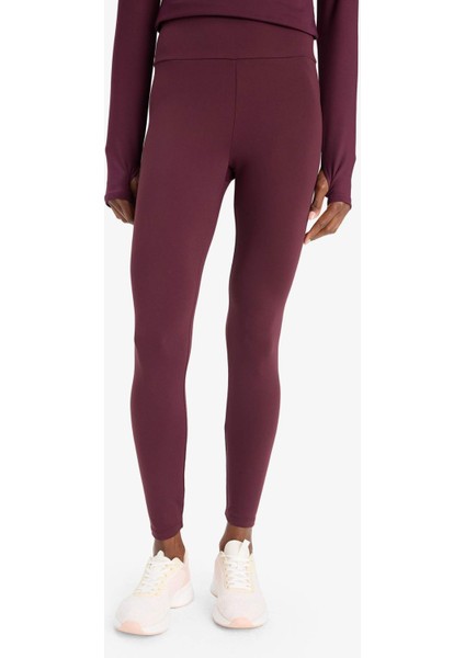 Fit Toparlayıcı Yüksek Bel İçi Yumuşak Tüylü Beli Saran Basic Düz Sporcu Tayt W8206AZ25AU