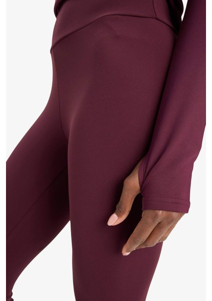 Fit Toparlayıcı Yüksek Bel İçi Yumuşak Tüylü Beli Saran Basic Düz Sporcu Tayt W8206AZ25AU