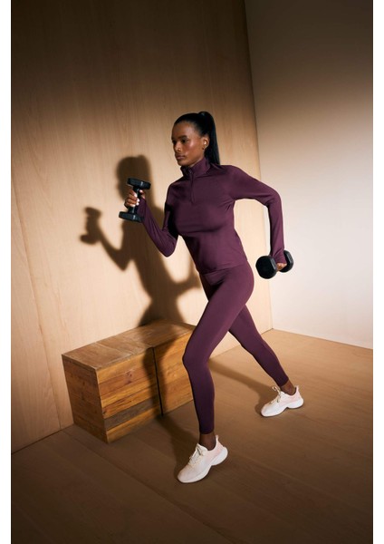 Fit Standart Fit Dik Yaka Fermuarlı İçi Yumuşak Tüylü Sporcu Uzun Kollu Tişört fiyatları