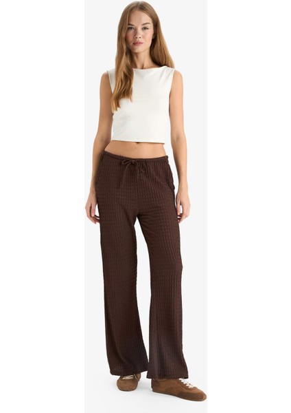 Wide Leg Cepli Normal Bel Standart Boy Bürümcük Pantolon F7659AX25AU fiyatları