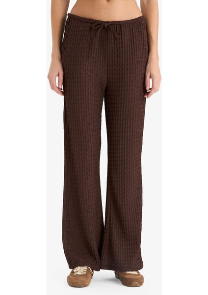 Wide Leg Cepli Normal Bel Standart Boy Bürümcük Pantolon F7659AX25AU