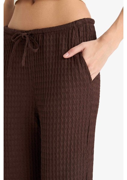 Wide Leg Cepli Normal Bel Standart Boy Bürümcük Pantolon F7659AX25AU