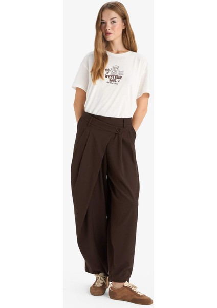Baggy Fit Fermuarlı Normal Bel Standart Boy Pantolon F9191AX25AU fiyatları