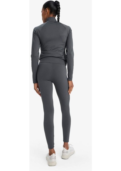 Fit Toparlayıcı Yüksek Bel İçi Yumuşak Tüylü Beli Saran Basic Düz Sporcu Tayt W8206AZ25AU