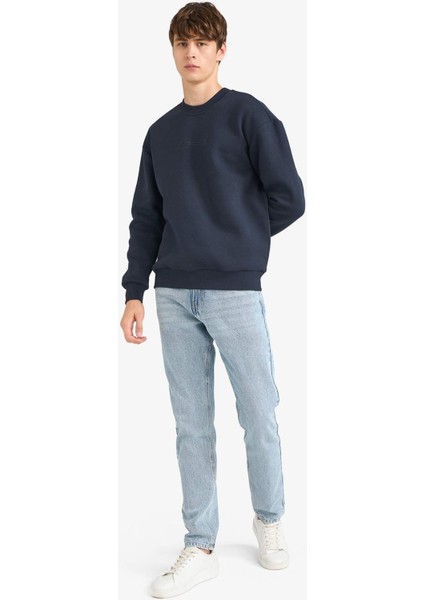 Boxy Fit Bisiklet Yaka İçi Yumuşak Tüylü Baskılı Sweatshirt X8282AZ25AU fırsatları