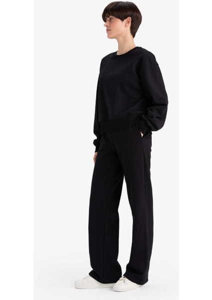 Straight Fit Basic Düz Cepli Yüksek Bel Eşofman Altı B8571AX25AU fiyatları