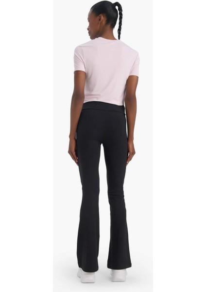 Fit Flare Fit Beli Saran İç Göstermeyen Toparlayıcı Yüksek Bel İspanyol Paça Standart Boy Sporcu Eşofman Altı C9192AX25AU