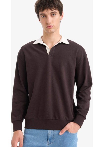 Boxy Fit Polo Yaka Sweatshirt E6523AX25AU modelleri