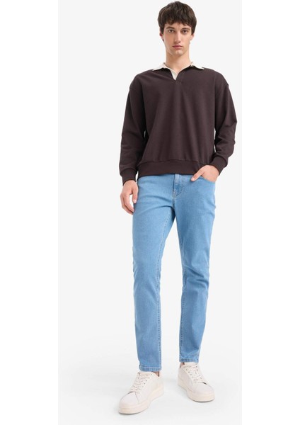 Boxy Fit Polo Yaka Sweatshirt E6523AX25AU fırsatları