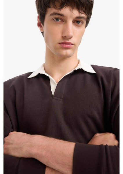 Boxy Fit Polo Yaka Sweatshirt E6523AX25AU