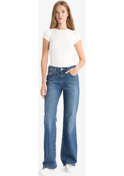 Düşük Bel Uzun Jean Yıkamalı Pantolon G1407AX25WN