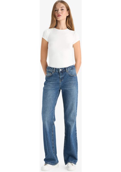 Düşük Bel Uzun Jean Yıkamalı Pantolon G1407AX25WN