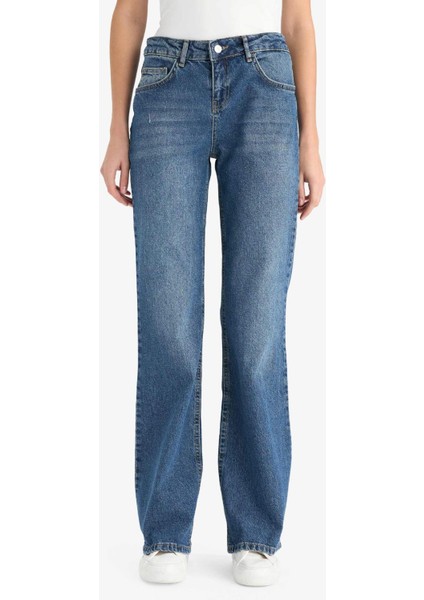 Düşük Bel Uzun Jean Yıkamalı Pantolon G1407AX25WN