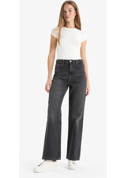 90's Wide Leg Yüksek Bel Uzun Jean Pantolon F2943AX25WN