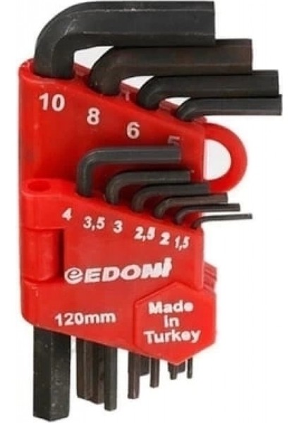 Edoni 120 mm 10 Parça Alyan Seti Siyah fiyatları