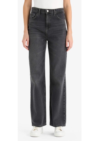 90's Wide Leg Yüksek Bel Uzun Jean Pantolon F2943AX25WN