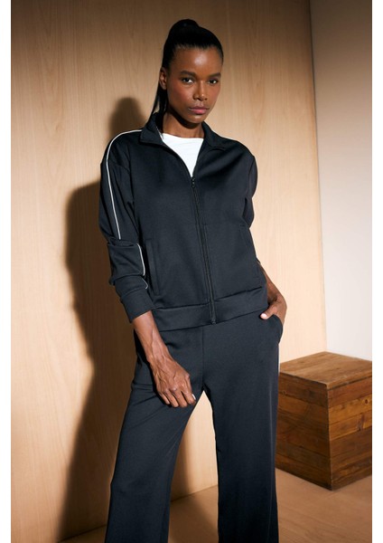 Fit Standart Fit Dik Yaka İçi Yumuşak Tüylü Fermuarlı Hırka F3844AX25AU