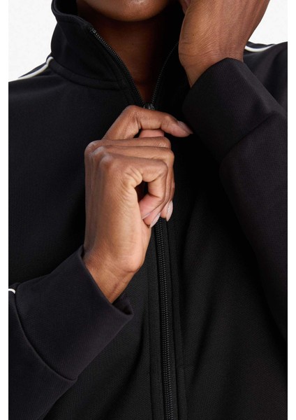 Fit Standart Fit Dik Yaka İçi Yumuşak Tüylü Fermuarlı Hırka F3844AX25AU